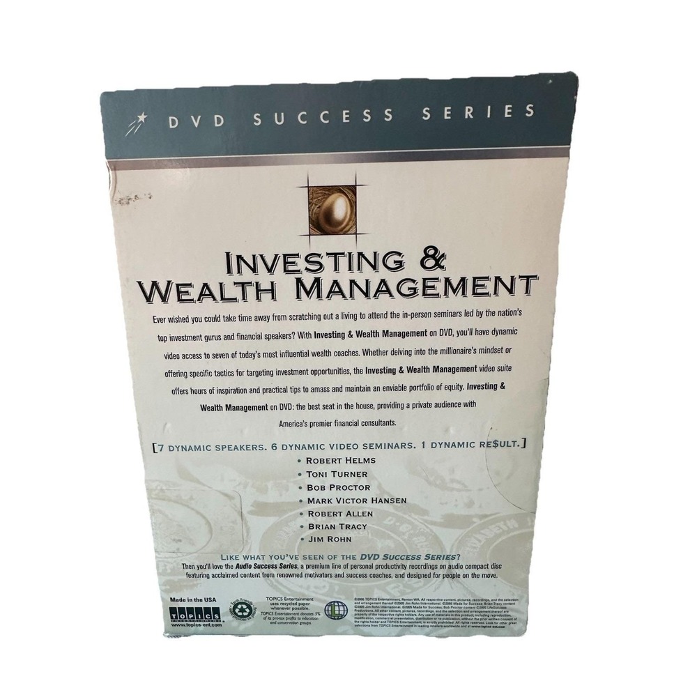 TOPIC Entertainment Investing Wealth Management DVD Success Series 6 DVD Box Set